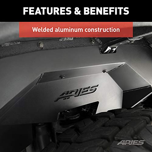 ARIES Black Aluminum Front and Rear Jeep Wrangler JK Inner Fender Liner Wheel Well Guards