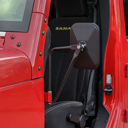 JeCar Square Quick Release Mirrors for Jeep Wrangler YJ