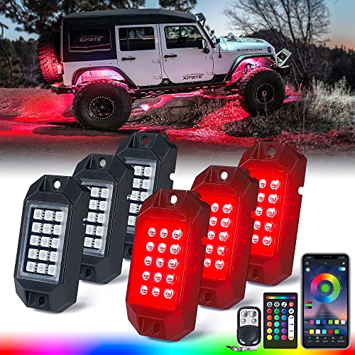 Xprite Bluetooth RGB LED Jeep JL Rock Lights Underglow Kit