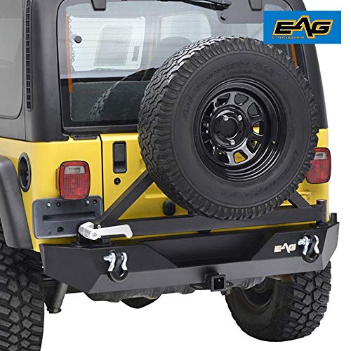EAG Steel Jeep YJ Rear Bumper with Tire Carrier