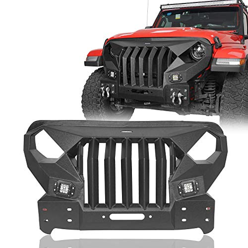 Hooke Road Mad Max Jeep Front Bumper Grill with LED Lights