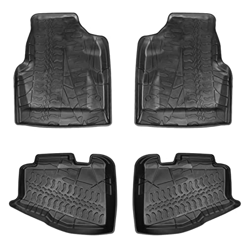 Heavy Duty All Weather Black Floor Mats Liners Replacement for Jeep Wrangler TJ