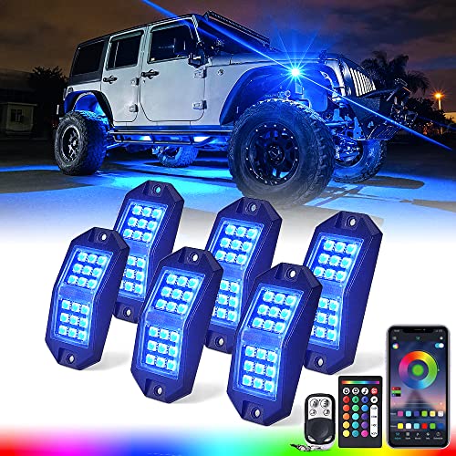Xprite Bluetooth RGB LED Jeep Gladiator Rock Lights Kit