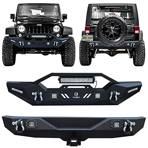 Vijay Front and Rear Bumper compatible with Wrangler JK