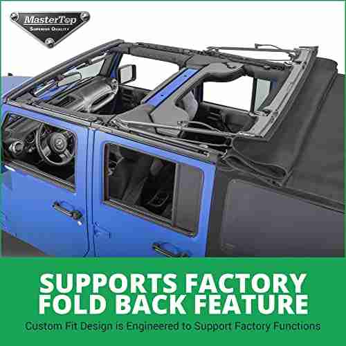MasterTop Soft Top Compatible with Jeep Wrangler JK 4Door BlackDogMods