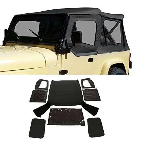 Sailcloth Jeep Wrangler YJ Soft Top with Removable Upper Door Skins