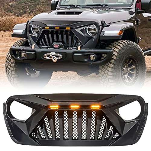 Rongher Jeep Gladiator Goliath Front Grille with Amber LED Lights