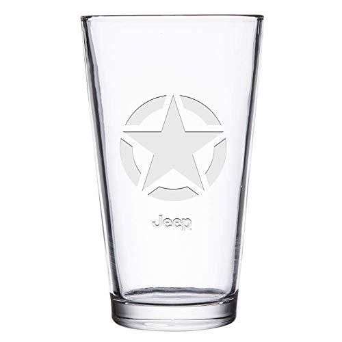 Jeep Willys Star Etched Pint Glass