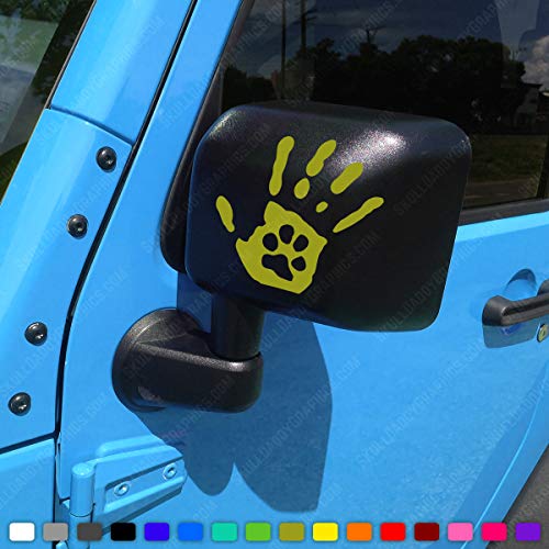 Paw Print Jeep Wave Decal Stickers