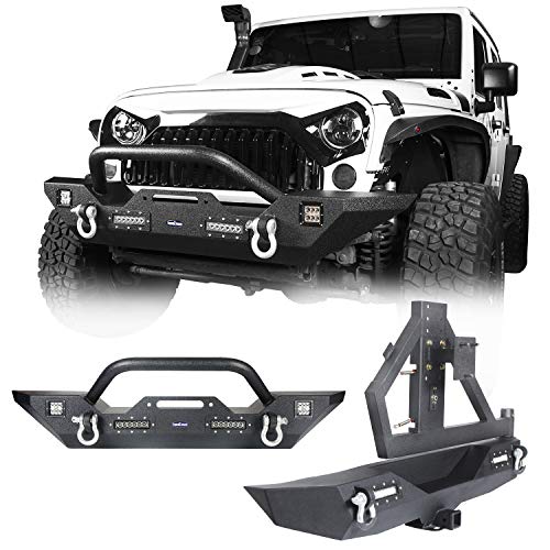 Hooke Road JK Front and Rear Bumper with Spare Tire Rack
