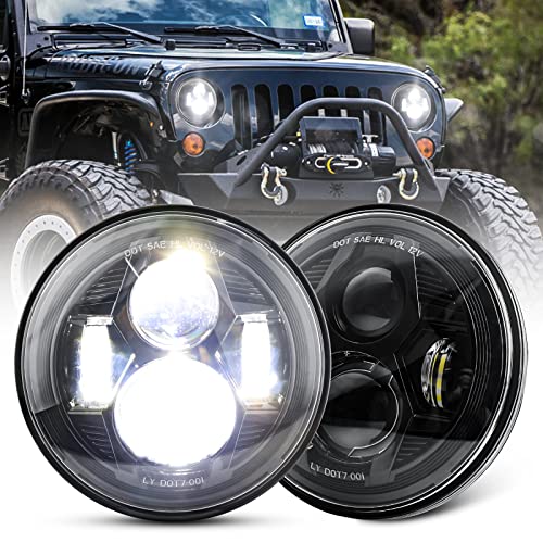 DOT Approved 7 Inch Jeep Wrangler TJ Round LED Headlights