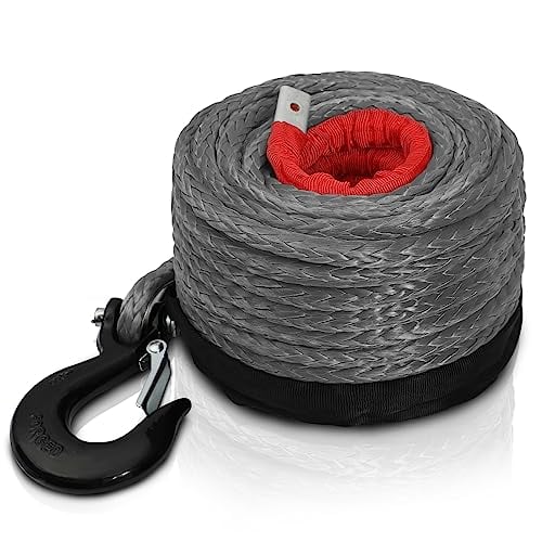 ZESUPER 3/8 x 100ft Synthetic Winch Rope Dyneema 12 Strand Winch