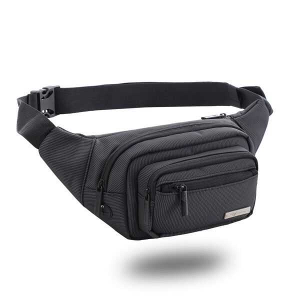 Destinio Travel Waist Pouch Bag for Men and Women, 46 Inches Strap, Black,  Polyester Fabric