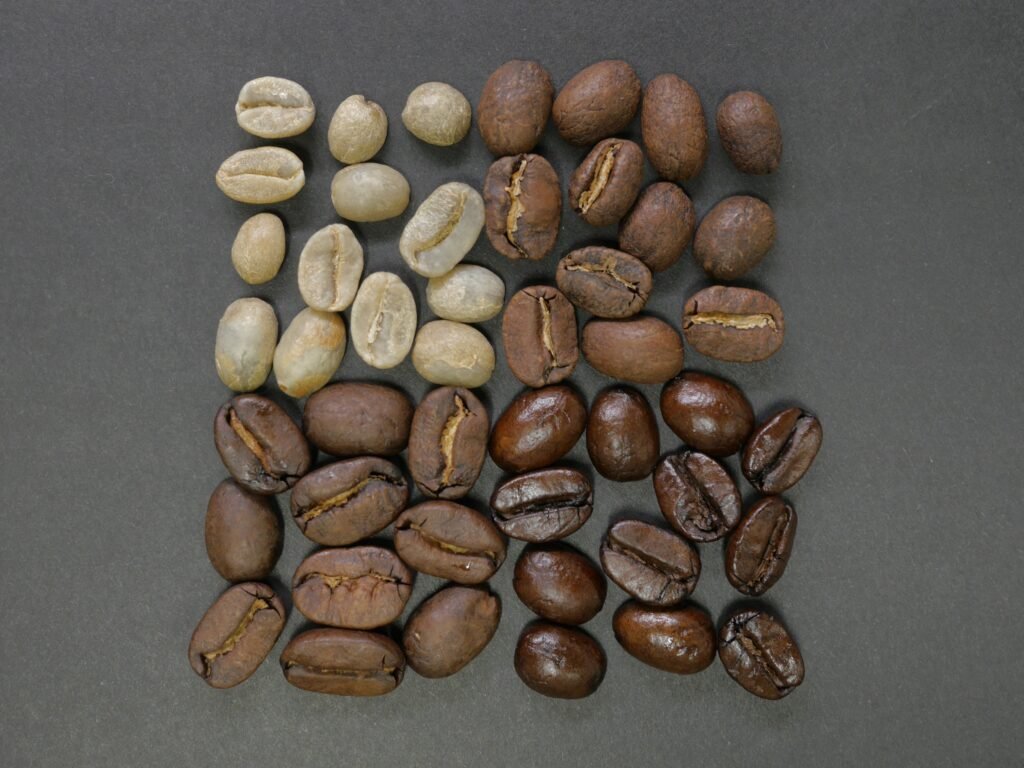 different color coffee beans