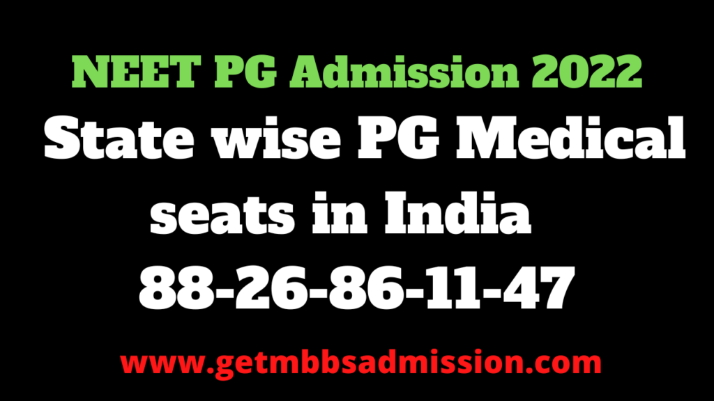 State wise PG medical seats in India Get Admission