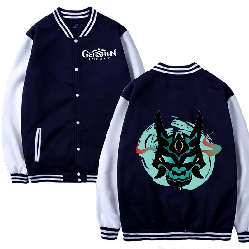 Genshin Impact Xiao Fangs Baseball Jacket Men Fashion Anime Tops Women Jackets Coat Hip Hop Boy 2 - Genshin Impact Store