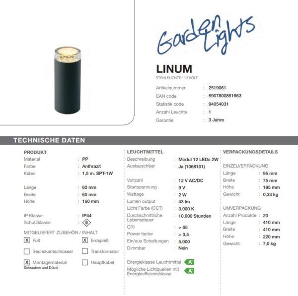 LED Standleuchte Linum