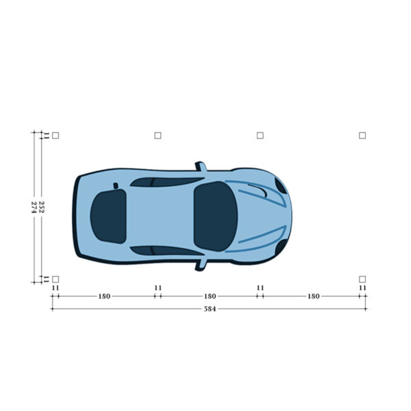 Carport-Hannover Pfostenplan_Typ 1