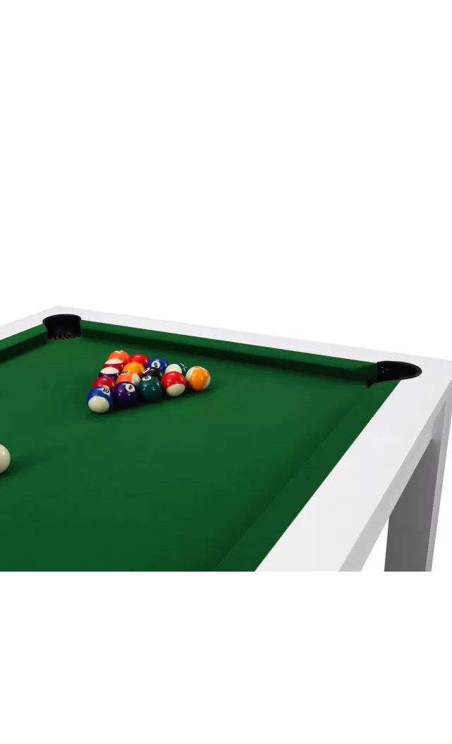 100 Great Value! 7ft Dining Pool Table With White Frame