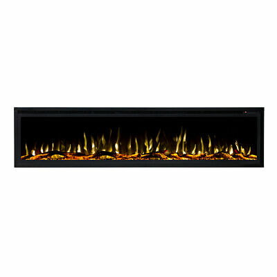 72" Recessed Wall Mounted Electric Fireplace Flame Effect Heater