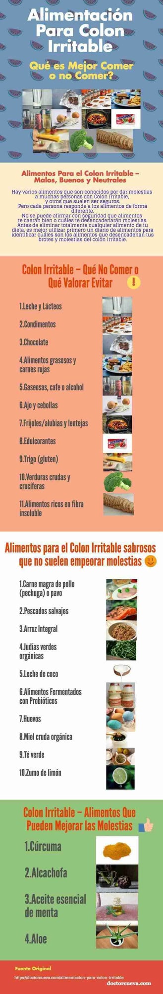 dieta para colon irritable infografia