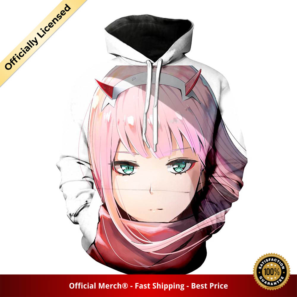 Darling in the Franxx Hoodie Zero Two on White 3D All Over Print