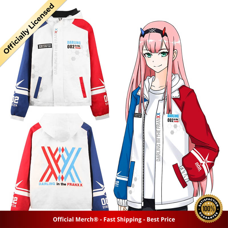 Darling in the Franxx Jacket - Long Sleeve with Zipper & Hooded (Black & White)