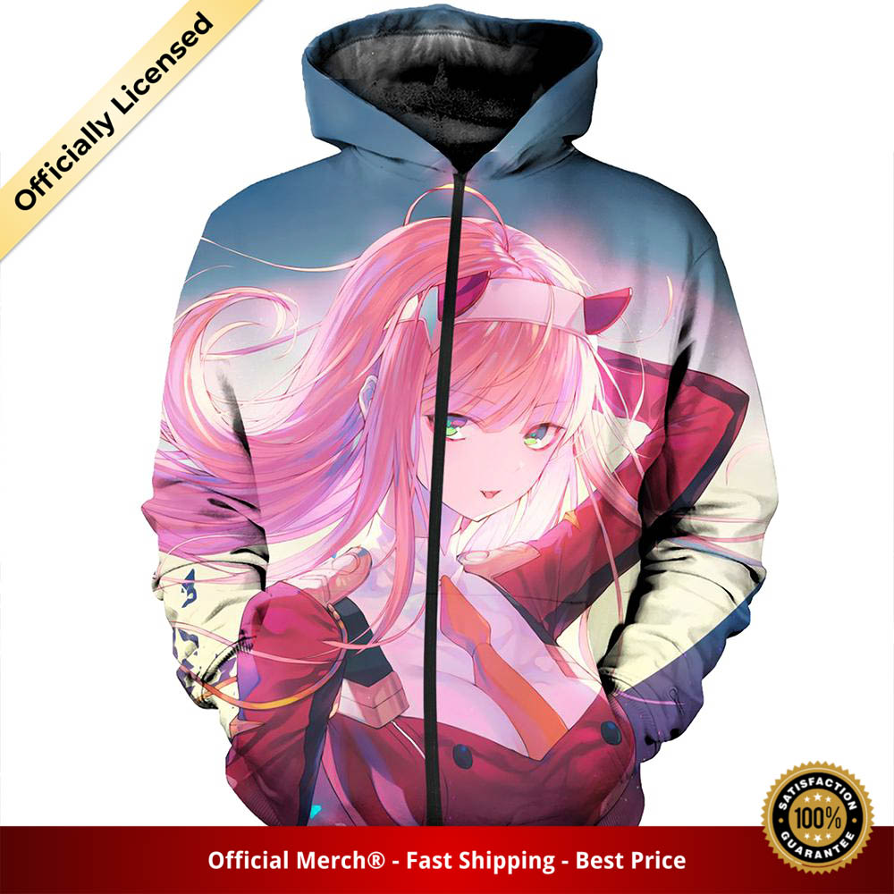 Darling in the Franxx Zip Hoodie Busty Zero Two 3D All Over Print