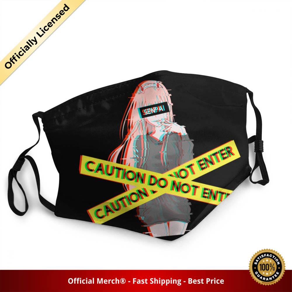 DITF Face Mask - Zero Two Reusable Face Mask Caution Do Not Enter