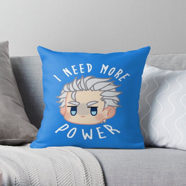Devil May Cry - Vergil ( I NEED MORE POWER ) Throw Pillow RB2112 product Offical devil may cry Merch
