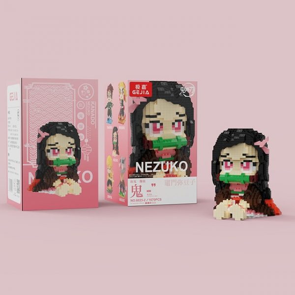 1000pcs Anime Demon Slayer Cartoon Building Blocks Kamado Tanjiro Micro Bricks Figures Nezuko For Birthday - Demon Slayer Shop