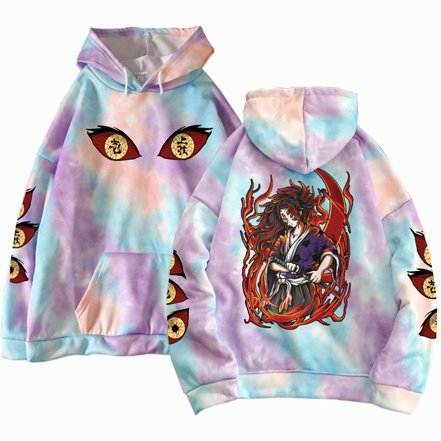 Anime Tie Dye Hoodie Demon Slayer Akaza Pullovers Tops Long Sleeves Hoodie Unisex Clothes 640x640 5 - Demon Slayer Shop