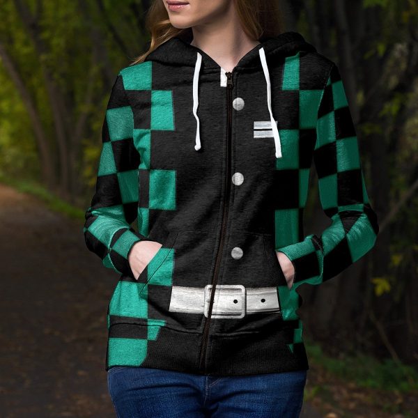 Tanjiro Kamado Unisex Zipped Hoodie Official Demon Slayer Merch