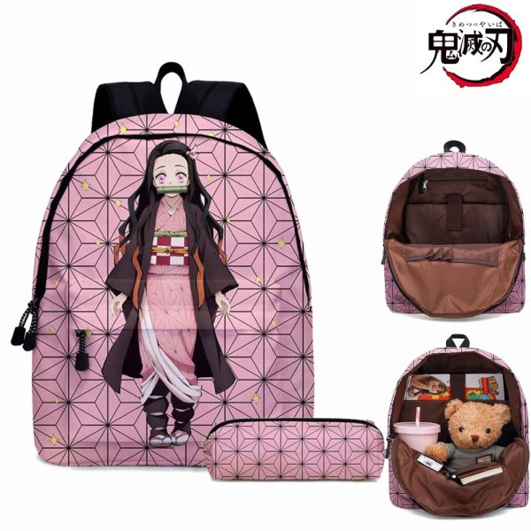Demon Slayer Kimetsu No Yaiba Cosplay Schoolgirl Schoolbag Anime Backpack Nezuko Tanjirou Canvas Bag Backpack Gifts - Demon Slayer Shop
