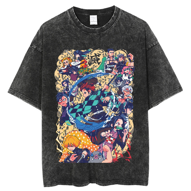 Demon Slayer T Shirt Anime Washed T shirt Kimetsu No Yaiba Graphic Vintage Tshirts Summer Funny 640x640 15 - Demon Slayer Shop