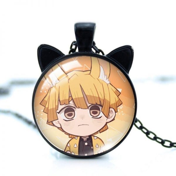 Demon Slayer Necklace  Neko Zenitsu Silver Plated Official Demon Slayer Merch