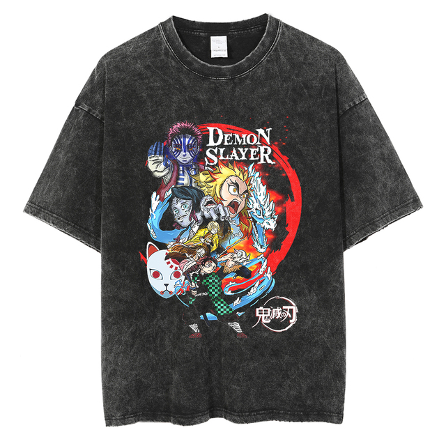 Demon Slayer T Shirt Anime Washed T shirt Kimetsu No Yaiba Graphic Vintage Tshirts Summer Funny 640x640 21 - Demon Slayer Shop