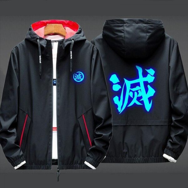 Black, Red Collar and thin Jacket / XL Official Demon Slayer Merch