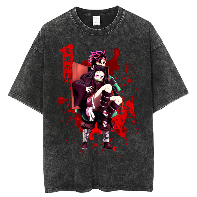 Demon Slayer T Shirt Anime Washed T shirt Kimetsu No Yaiba Graphic Vintage Tshirts Summer Funny 640x640 16 - Demon Slayer Shop