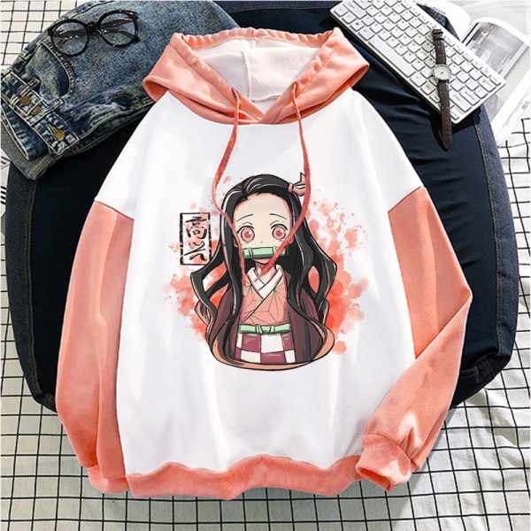 demon slayer anime hoodie nezuko graphic pullover harajuku kawaii hoodies anime itself tops winter aesthetic sweatshirt - Demon Slayer Shop