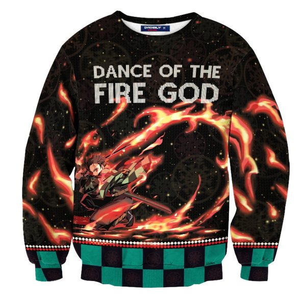 Dance Of The Fire God Unisex Wool Sweater Official Demon Slayer Merch