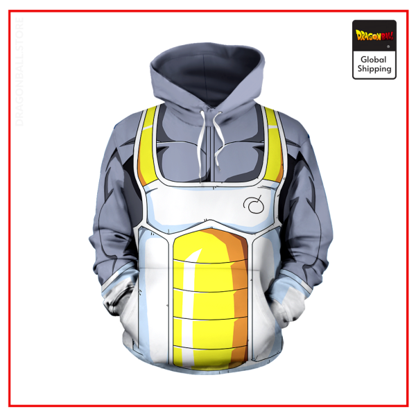 Gray Saiyan Armor Hoodie DBM2806 S Official Dragon Ball Merch