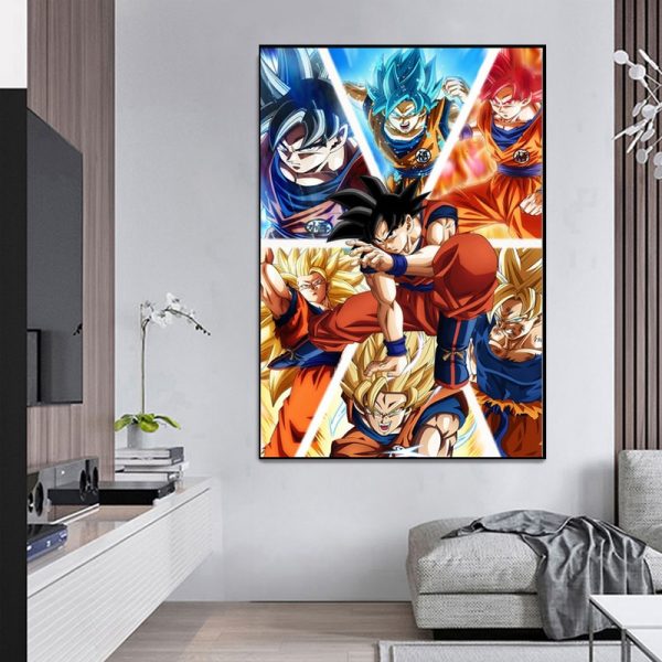 Japanese Anime Dragon Ball Goku Vegeta Dragon Ball Poster Art Canvas Painting Mural Printing Home Living - Dragon Ball Store
