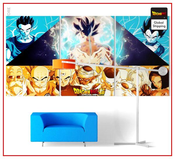 Wall Art Canvas Dragon Ball Z Universe 7 Small - 30x45 cm (x3) / Without frame Official Dragon Ball Z Merch