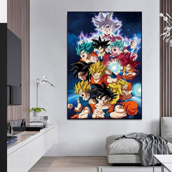 Japanese Anime Dragon Ball Goku Vegeta Dragon Ball Poster Art Canvas Painting Mural Printing Home Living 3 - Dragon Ball Store