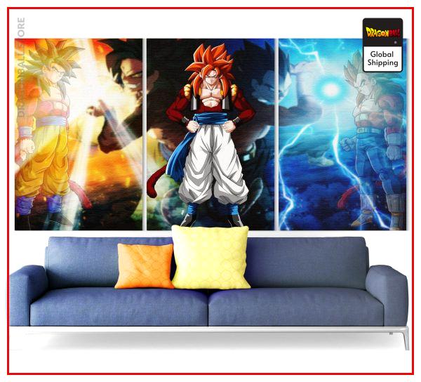 Wall Art Canvas Dragon Ball GT Super Saiyan 4 Small - 30x45 cm (x3) / Without frame Official Dragon Ball Z Merch
