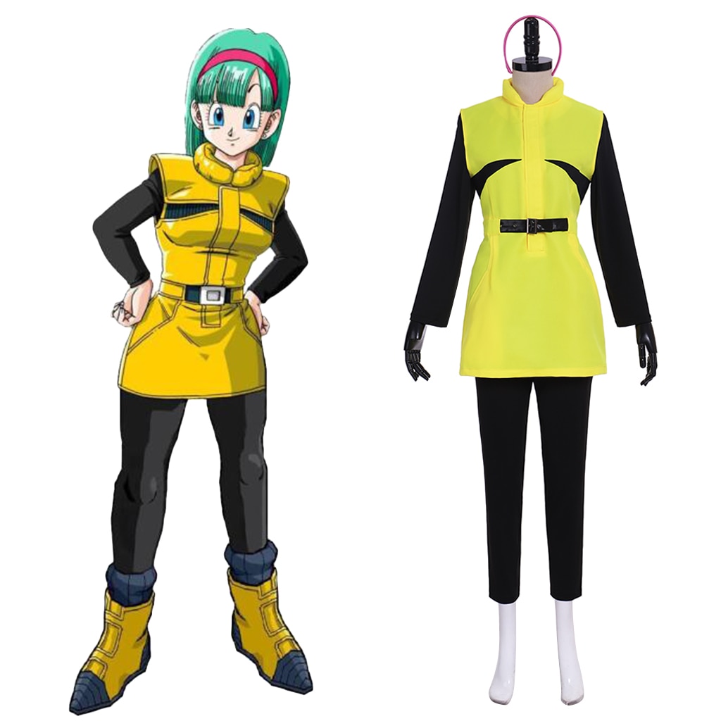 Bulma Cosplay Costumes Dragon Z Bulma Cosplay Costume Yellow Dress Dragon Ball Store 