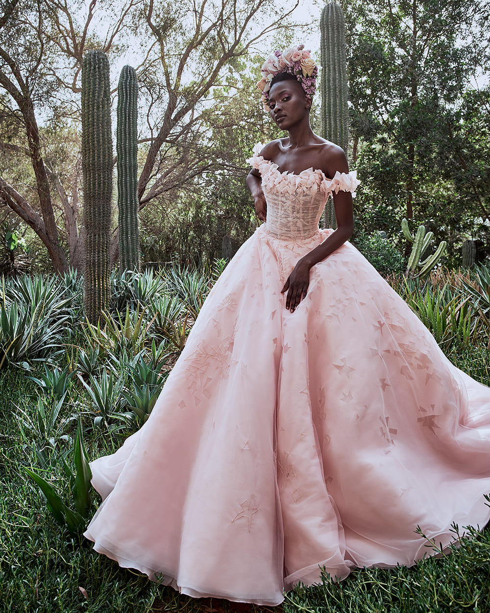elegance in pink dress
