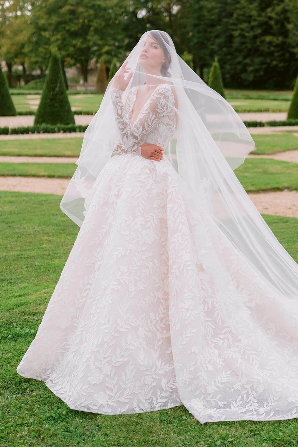 long sleeve ball gown