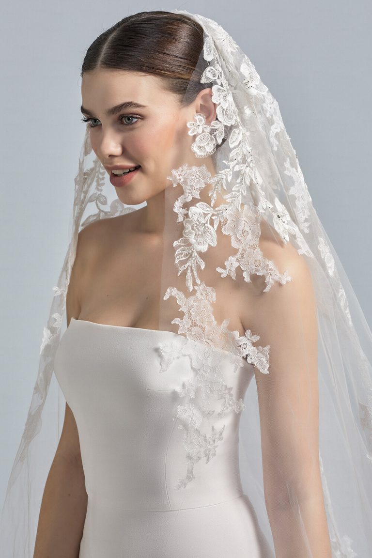 embroidered bridal veil